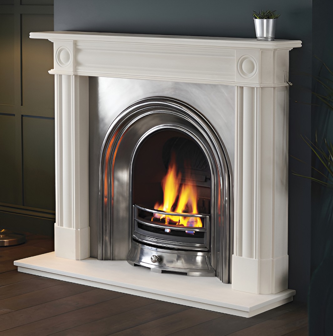 Limestone Roundel mantel